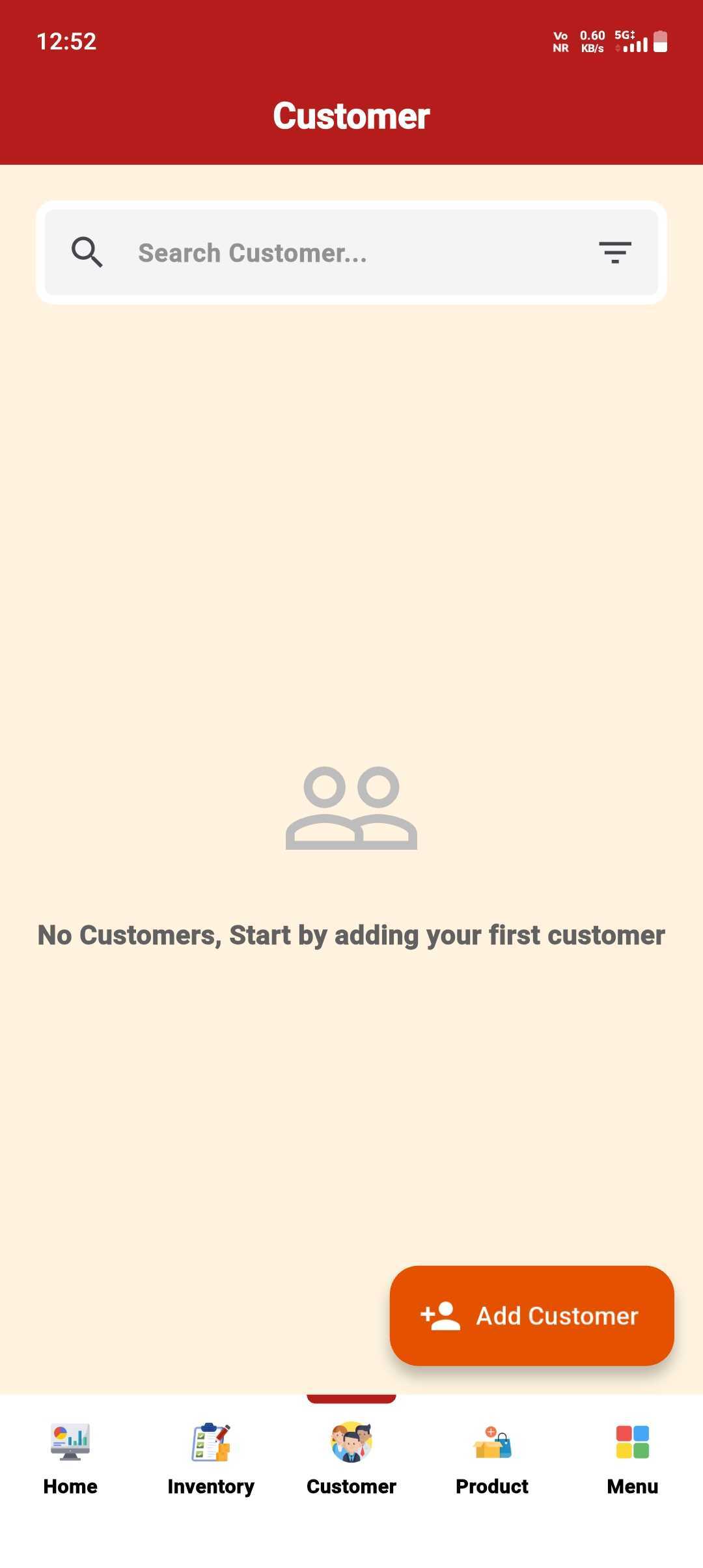 Add Customer — step 2: Open Customer List