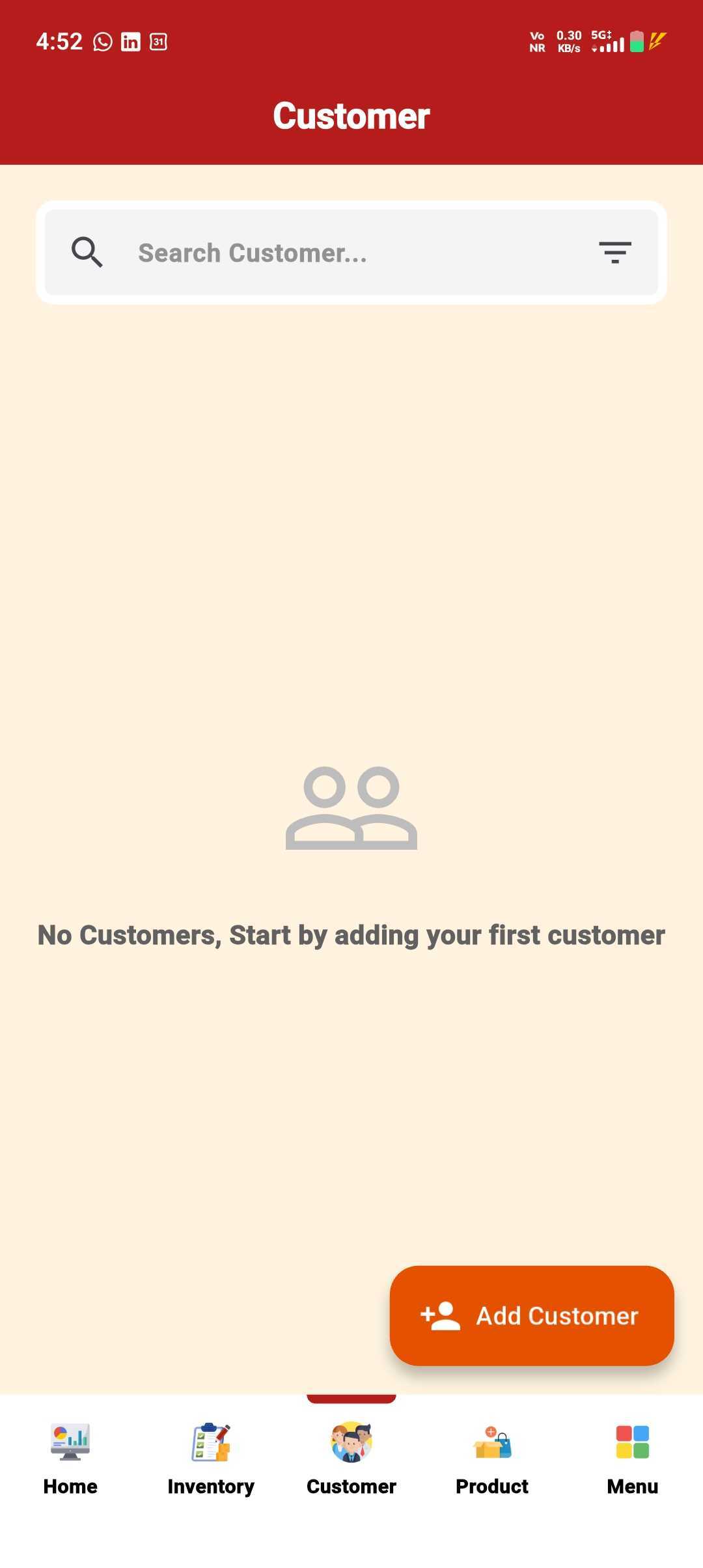 Customer Opening Balance — Customer Add Form Opening Balance — step 2: Open the Add Form