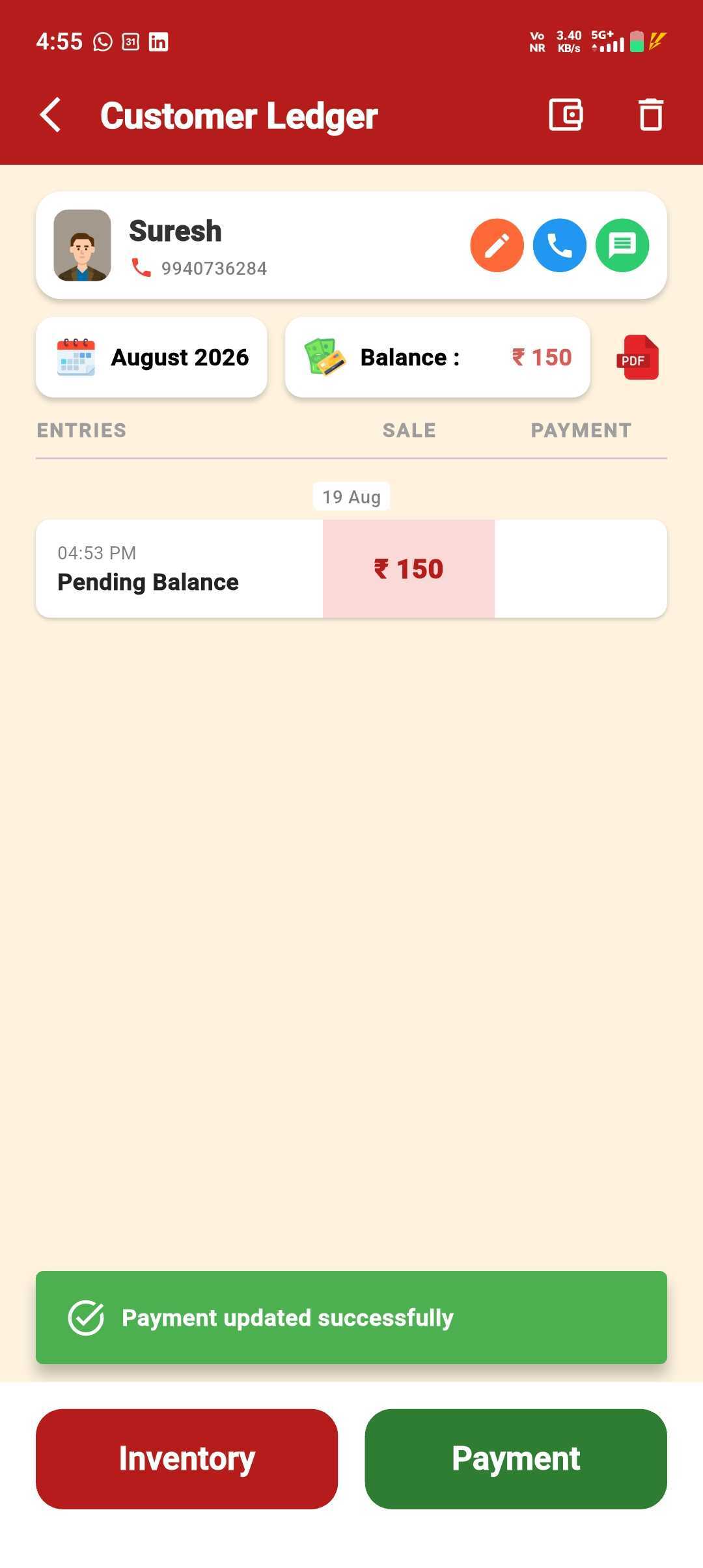 Customer Opening Balance — Customer Add Form Opening Balance — step 7: Ledger Stays Accurate