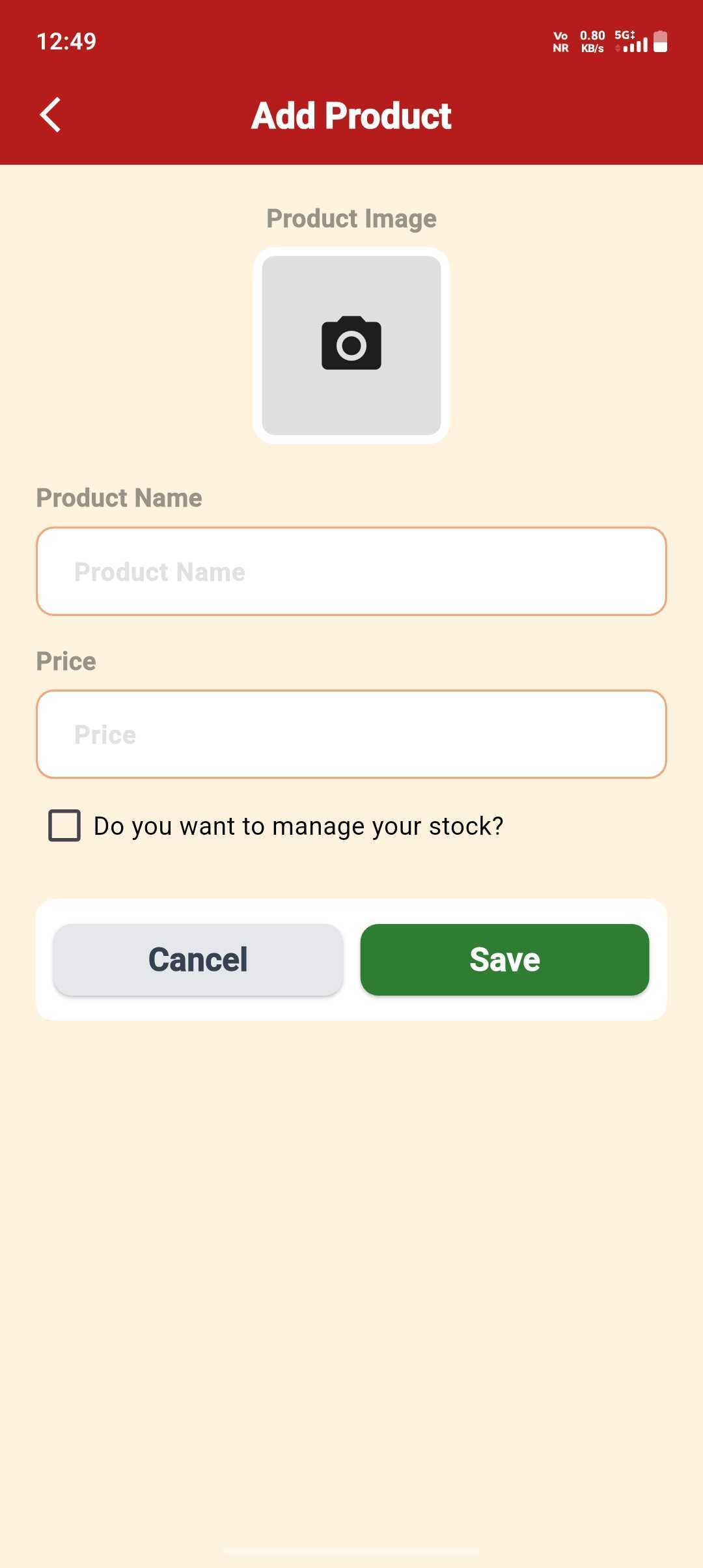 Product Registration — step 2: Add Name & Price