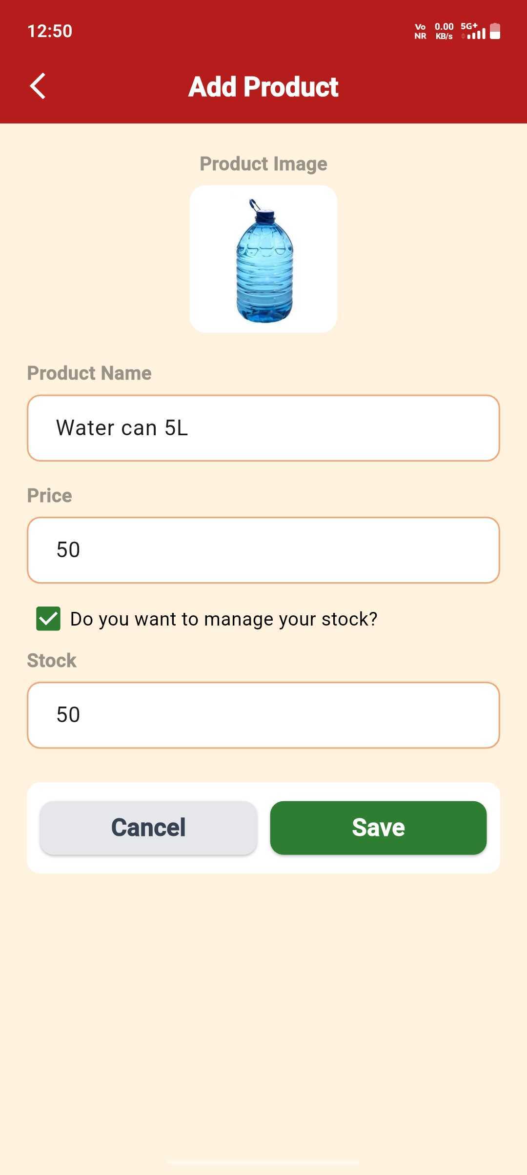 Product Registration — step 3: Set Opening Stock