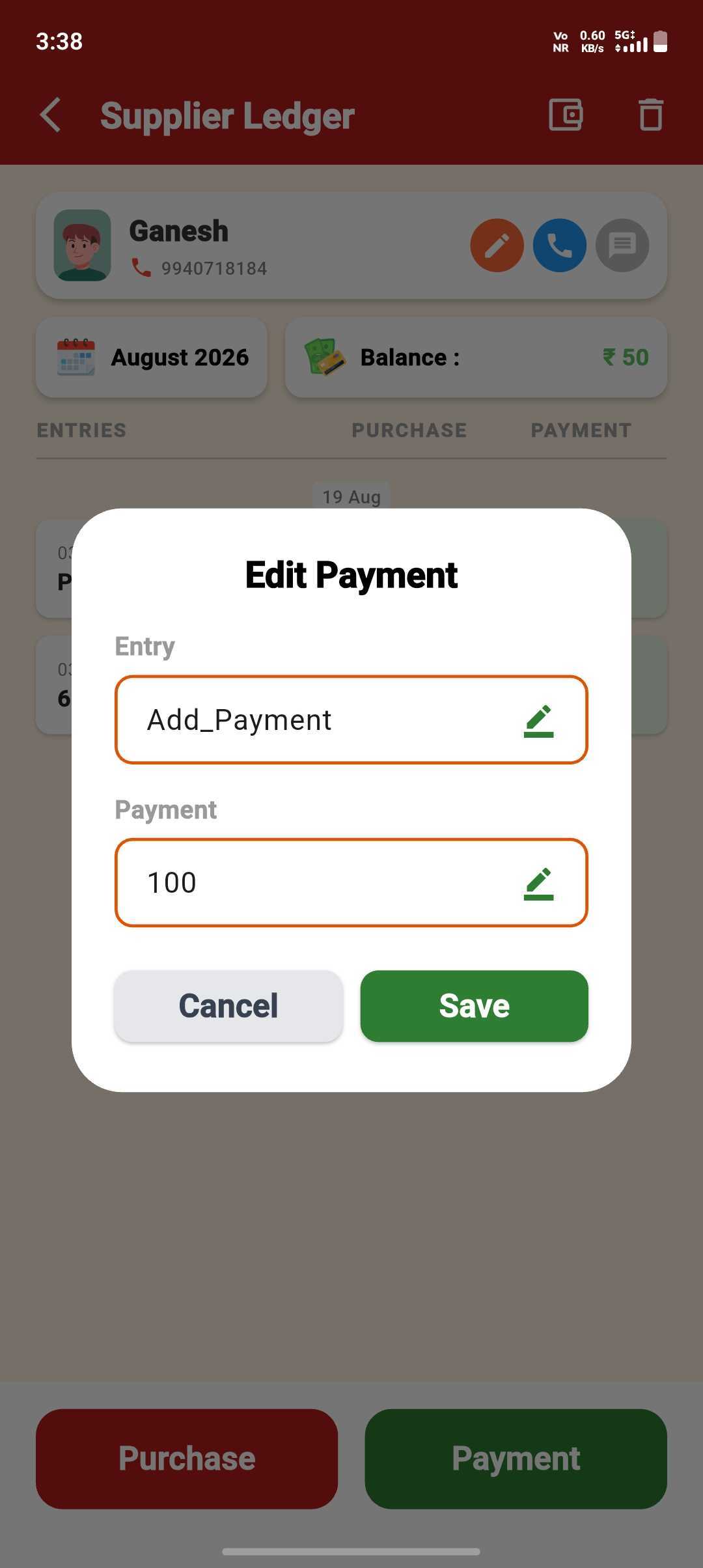 Record a Payment for a Supplier — step 4: Edit Anytime